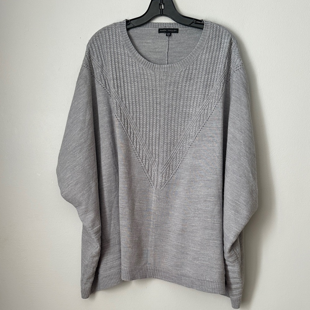 Napa Valley Gray Cape Sweater size L/XL
